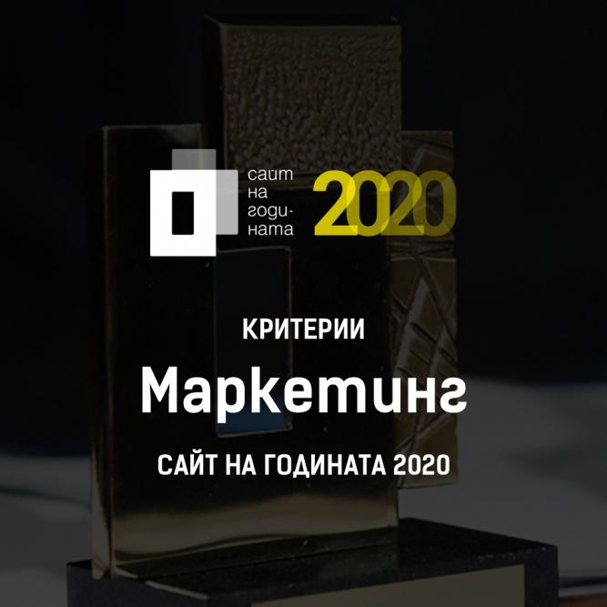 Критерии за оценка Сайт на годината 2020: Маркетинг